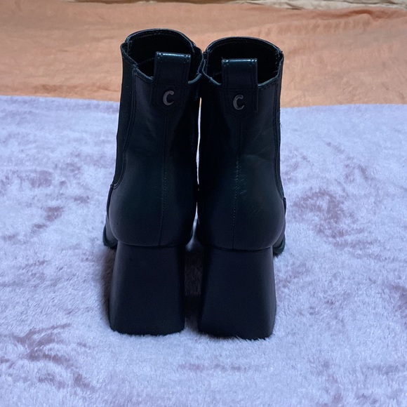 Black Chunky Heel Booties - Picture 4 of 4